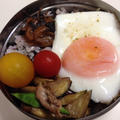 目玉焼き、豚茄子炒め（笑