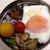目玉焼き、豚茄子炒め（笑
