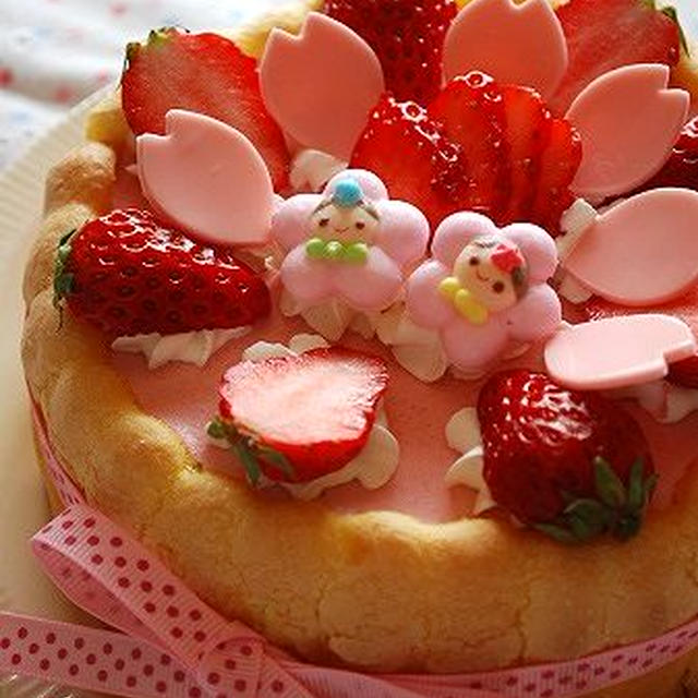 ひな祭りの3色シャルロットケーキ By あさえもんさん レシピブログ 料理ブログのレシピ満載