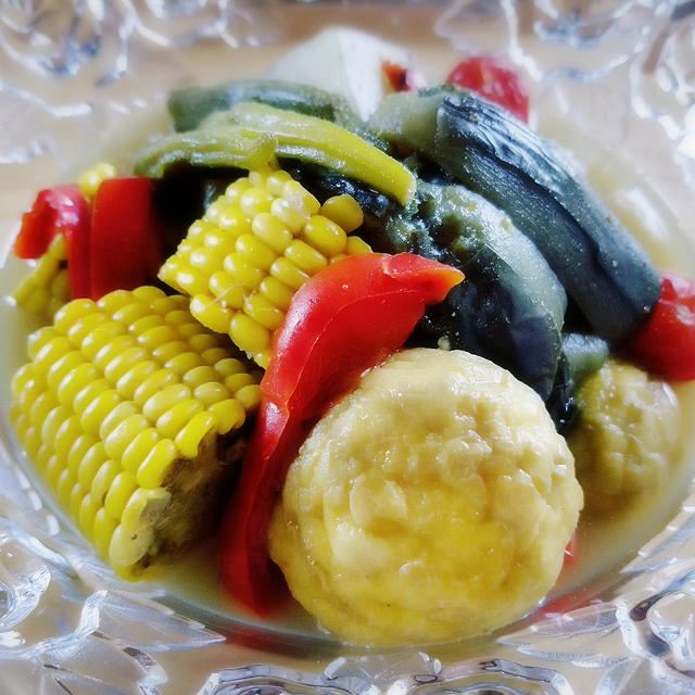 【 家ごはん 】 夏のおでん♪　[ レシピ ] 冷製 夏野菜のカレーおでん　　＊ 食費集計 ７月分