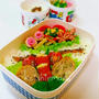 筍と高菜のハンバーグ&余りできつねメンチ。