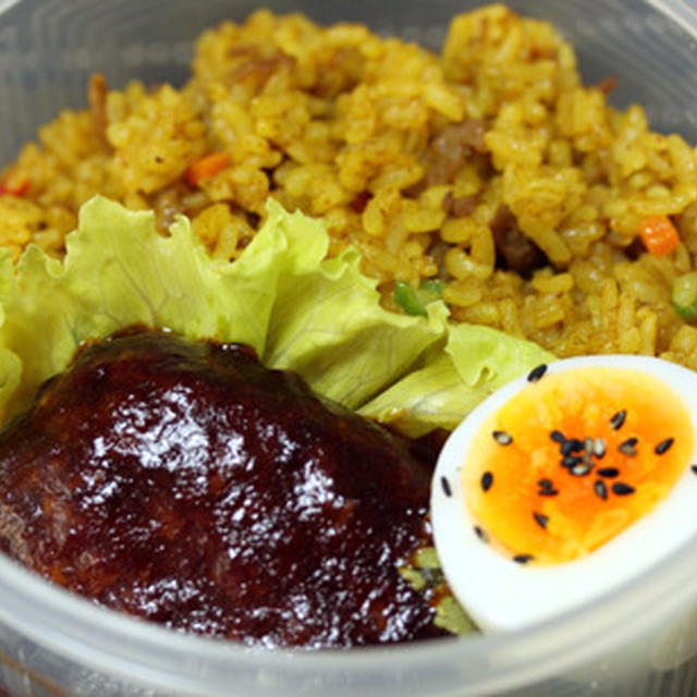 8/12 ハンバーグ＆ドライカレー弁当