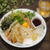 昼カフェ☆サラダうどん(天ぷら卵黄のせ）