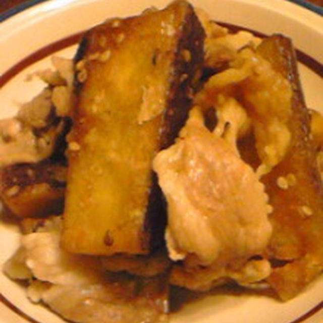 バンゴ覚書:揚げさつまいもと豚肉の甘辛炒め