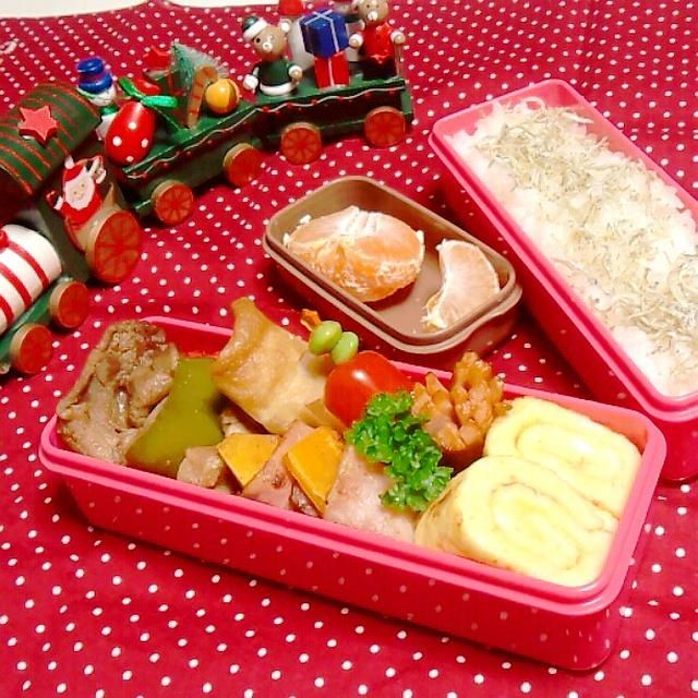 だてまき弁当♪　ｽﾄｳﾌﾞで　温ｶﾌﾟﾚｰｾﾞ