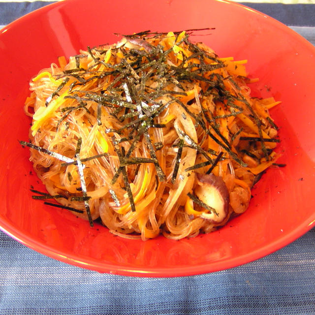 納豆と野菜の春雨味噌チャンプルー