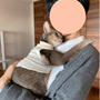 Nさんに抱っこされたぼくちん
