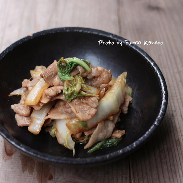 白菜と豚バラ肉のぽん酢炒め