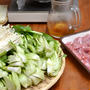 豚肉と青梗菜の塩すき焼き・タジン鍋、の晩ご飯。