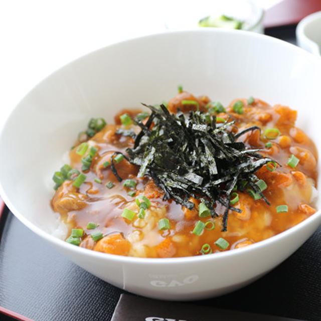 ウニあんかけ丼　GVO（ジーヴォ） と　知床の流氷！