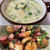 高野豆腐と豆乳の味噌汁・スープ＆カリカリベーコンと新じゃがの炒め物♪