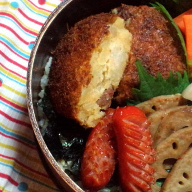 コロッケ海苔弁当