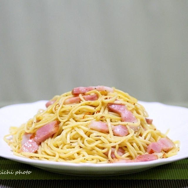 リングイネでもっちり「ペペロンチーノ」＆カップ麺も食べてますが普通のラーメンも食べてます