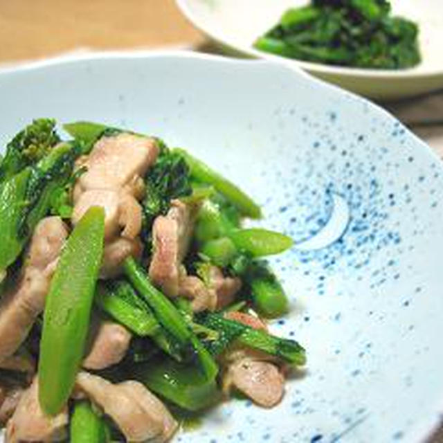 菜の花と鶏肉の炒め物