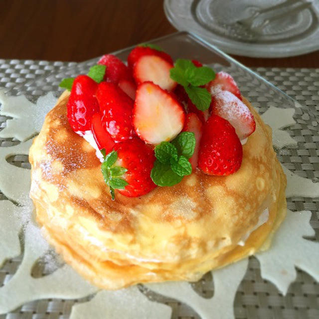 ひな祭りに♡いちごたっぷりミルクレープ＊じわじわ来てるわ