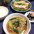 大人気な坦々麺♪蒸し鶏と豆苗のごまダレサラダ♪…いただきもの♡