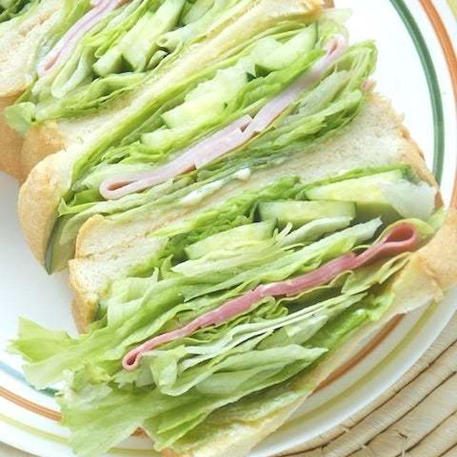 サッパリ！で、もりもり食欲増進〜シャキシャキレタスのミルフィーユサンド。
