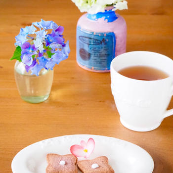 米粉の紫陽花クッキー de Tea time…