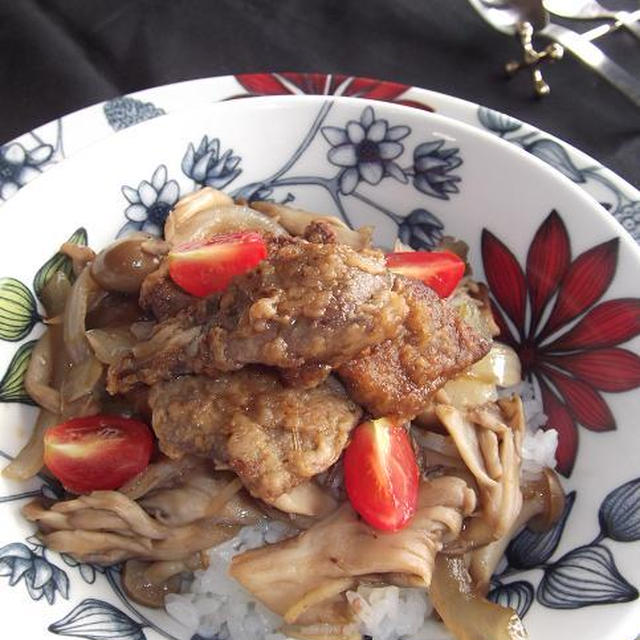 レバーきのこ丼