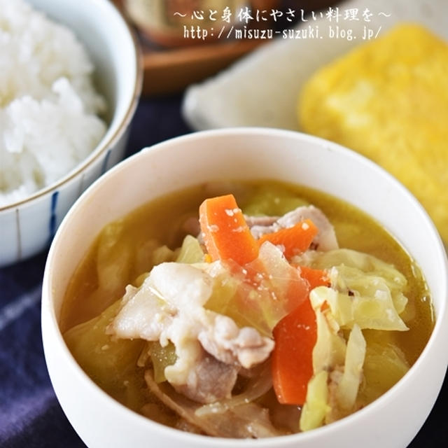 YouTubeに動画　春を味わう【キャベツたっぷりおいしい豚汁レシピ】