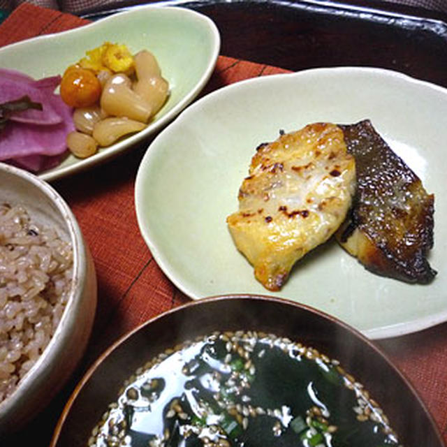 熱燗で西京パスタ