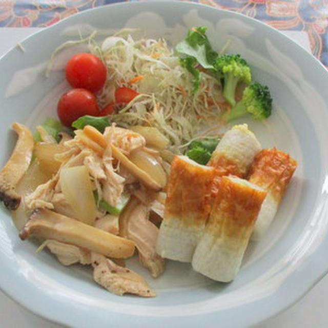 鶏ささみとエリンギの炒め物★★★