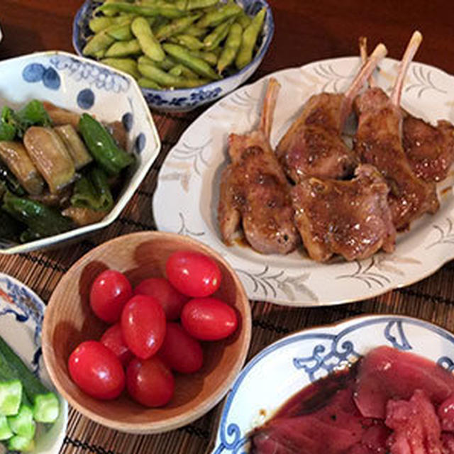 焼き茄子と甘とうがらしの山椒香味油和え