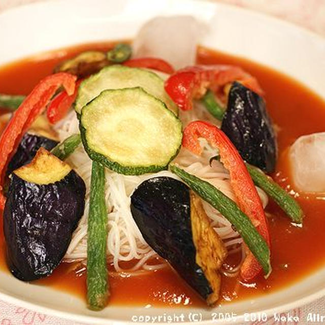 簡単■夏野菜のトマトソーメン■