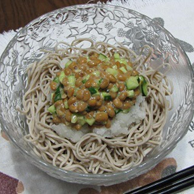 納豆きゅうりのおろしそば