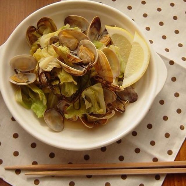 春キャベツとあさりの酒蒸し