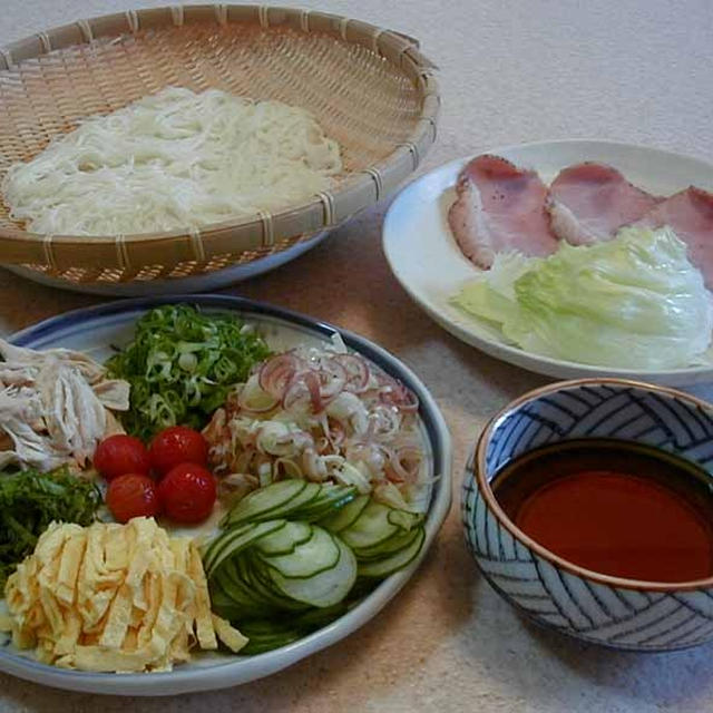 薬味たっぷり素麺