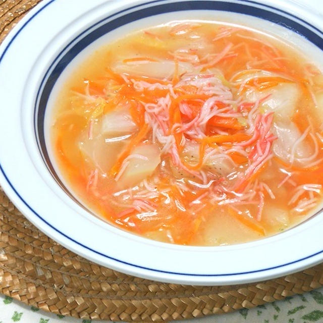 簡単＆節約とろとろ〜で温まる白菜とカニかまのスープ煮とレシピブログアワード2017。