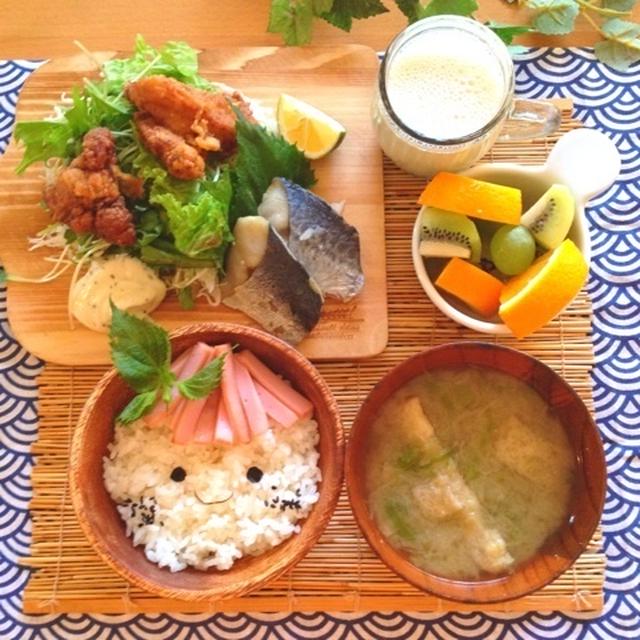 朝ごはん＊あっかお味噌汁つき