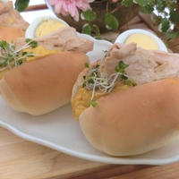 さっぱり鶏チャーシュー&かぼちゃサラダのパン♪