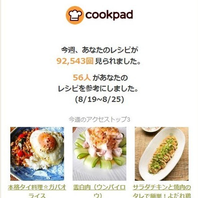 クックパッドさんの週間レポート