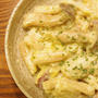 オイル漬け牡蠣とさつまいもの和風クリームパスタ