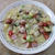 ウインナーと角切り野菜のクリームスープパスタ