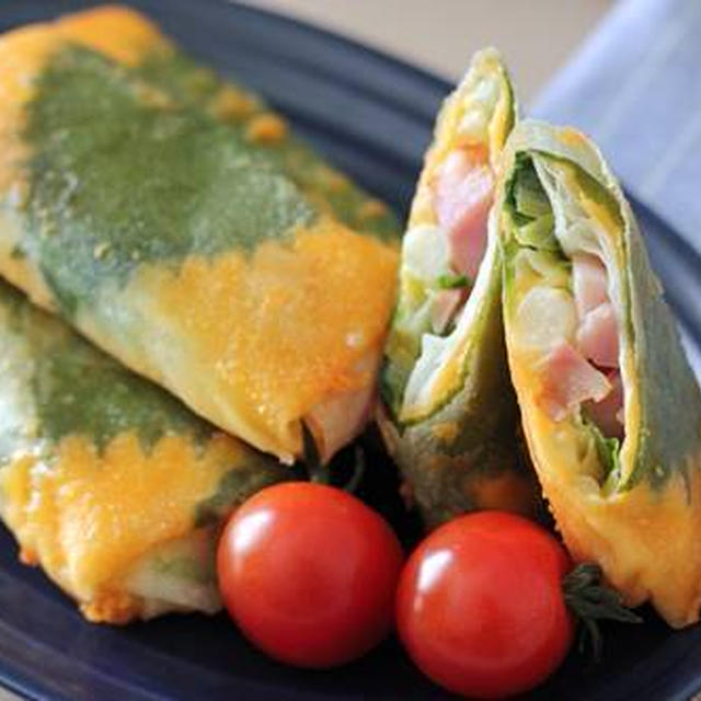 Q・B・B料理を彩る大きいスライスチーズで春巻き