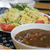 卵サラダとカレーのつけスパゲティ