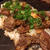 オージービーフ玉ねぎで柔らかくしてホットプレートステーキ丼