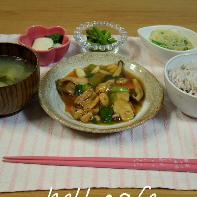 豚バラ肉と青梗菜の中華煮