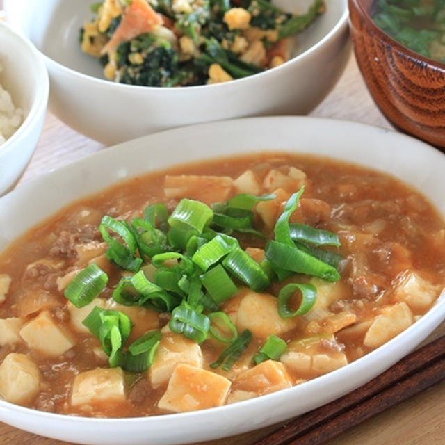 素は使わず手作り麻婆豆腐☆モノを持つことが不安