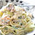 #387　鶏肉とセロリとシソのクリームパスタ
