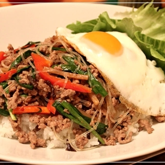 韓の食菜・チャプチェ丼♪