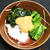 タコと菜花とわかめのからし酢味噌掛け
