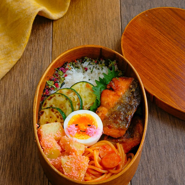 【お弁当記録】鮭のめんつゆバター照り焼き弁当