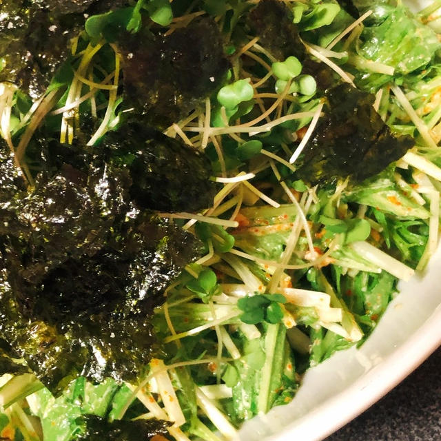 【低糖質】水菜とツナのオイマヨピリ辛サラダ【簡単レシピ】