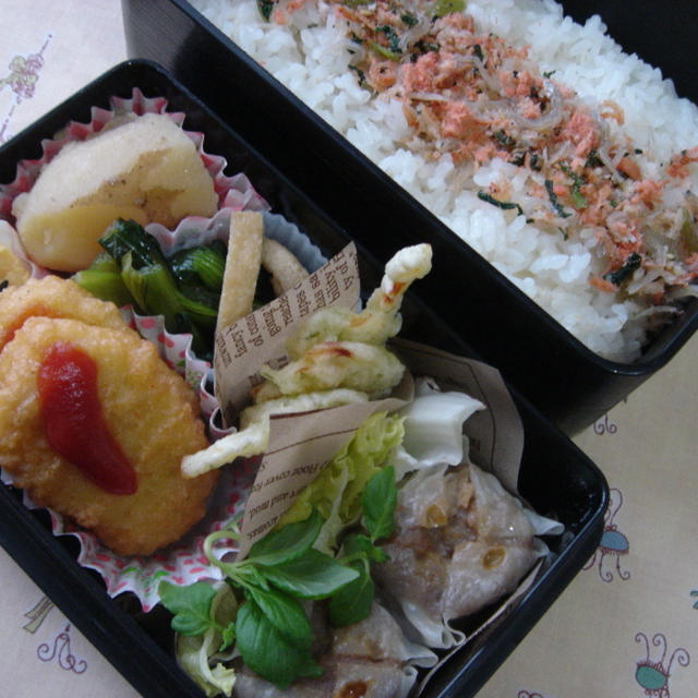 今日のお弁当　解説付き。