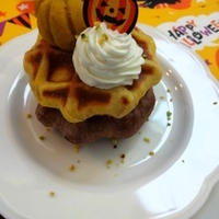かぼちゃとココアのハロウィンワッフル