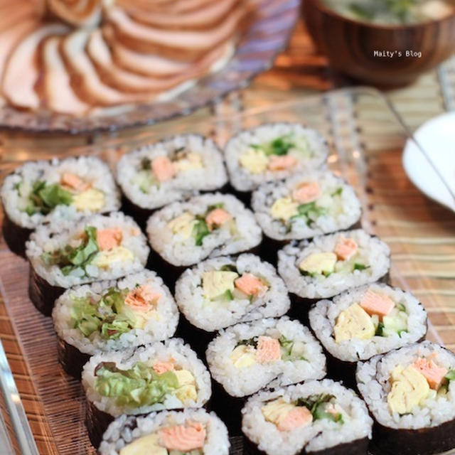 焼きサーモンの巻き寿司 By マイティさん レシピブログ 料理ブログのレシピ満載